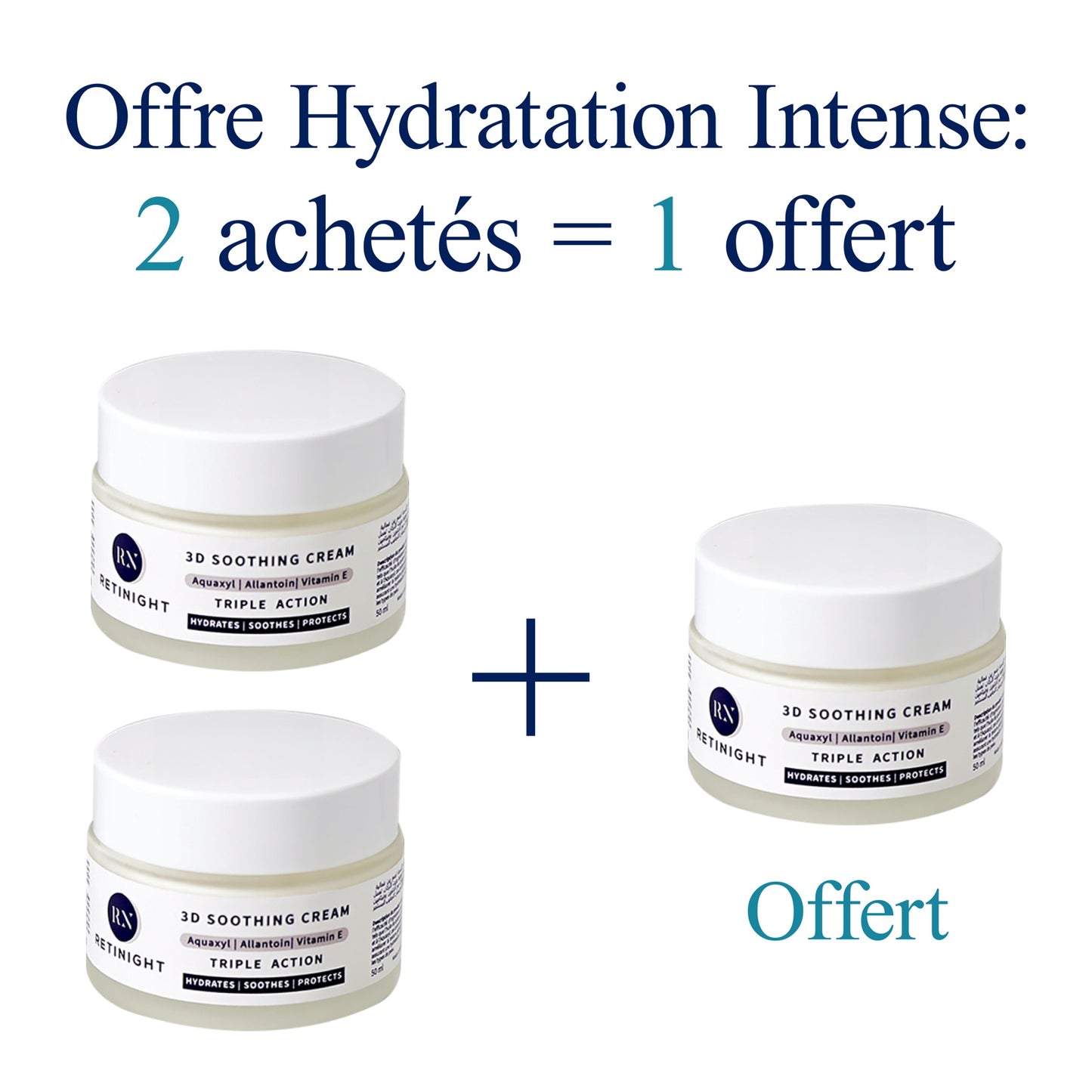 Offre Hydratation Intense – 2 Crèmes Apaisantes + 1 Offerte