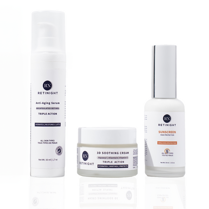 Pack Essentiel Retinight – Sérum Rétinol, Crème Apaisante & Écran Solaire
