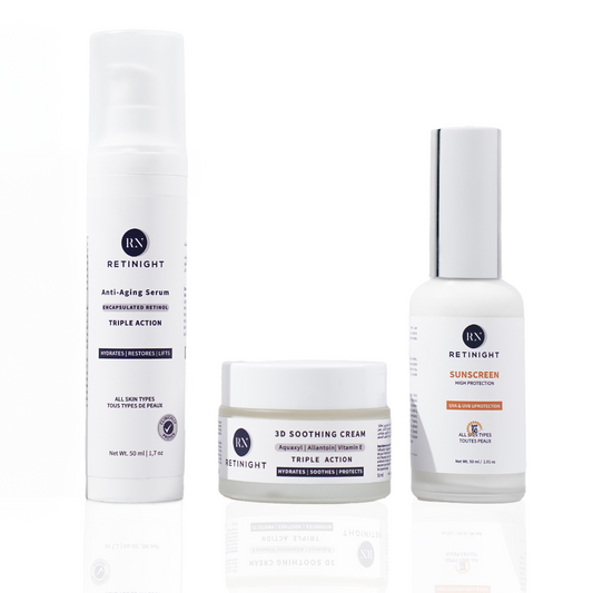 Pack Essentiel Retinight – Sérum Rétinol, Crème Apaisante & Écran Solaire