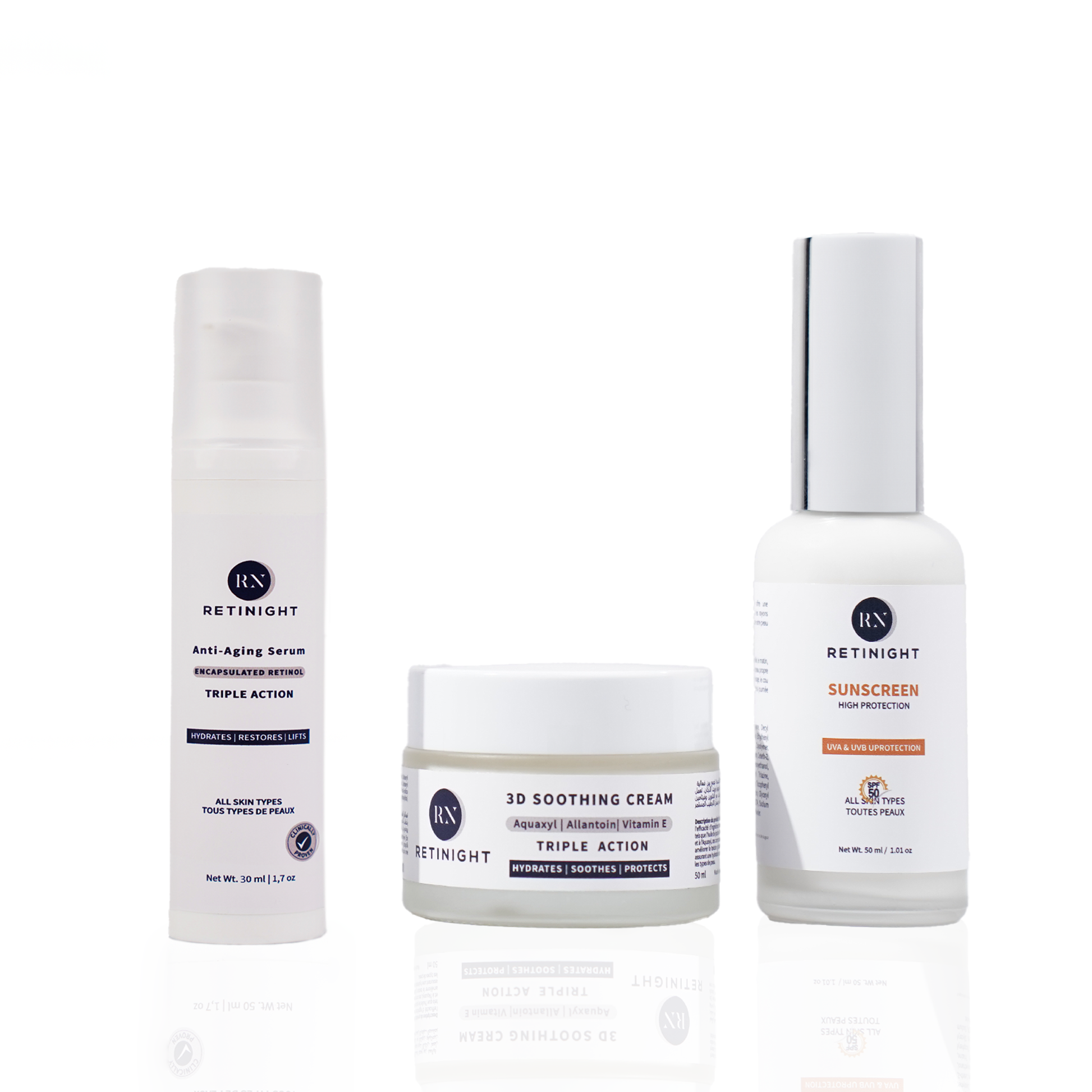 Pack Essentiel Retinight – Sérum Rétinol, Crème Apaisante & Écran Solaire Retinight