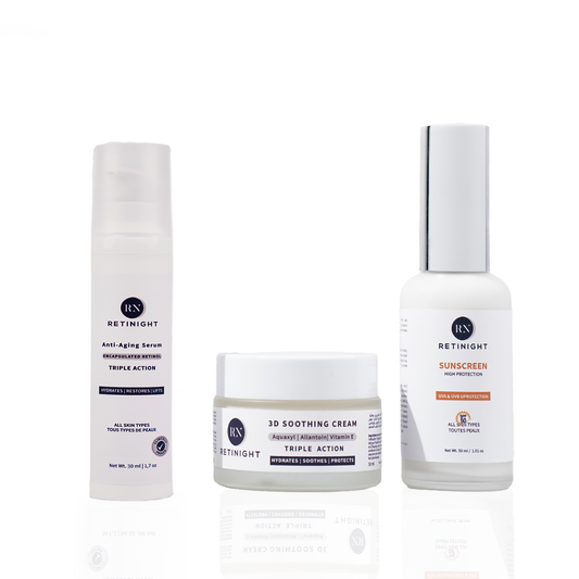 Pack Essentiel Retinight – Sérum Rétinol, Crème Apaisante & Écran Solaire