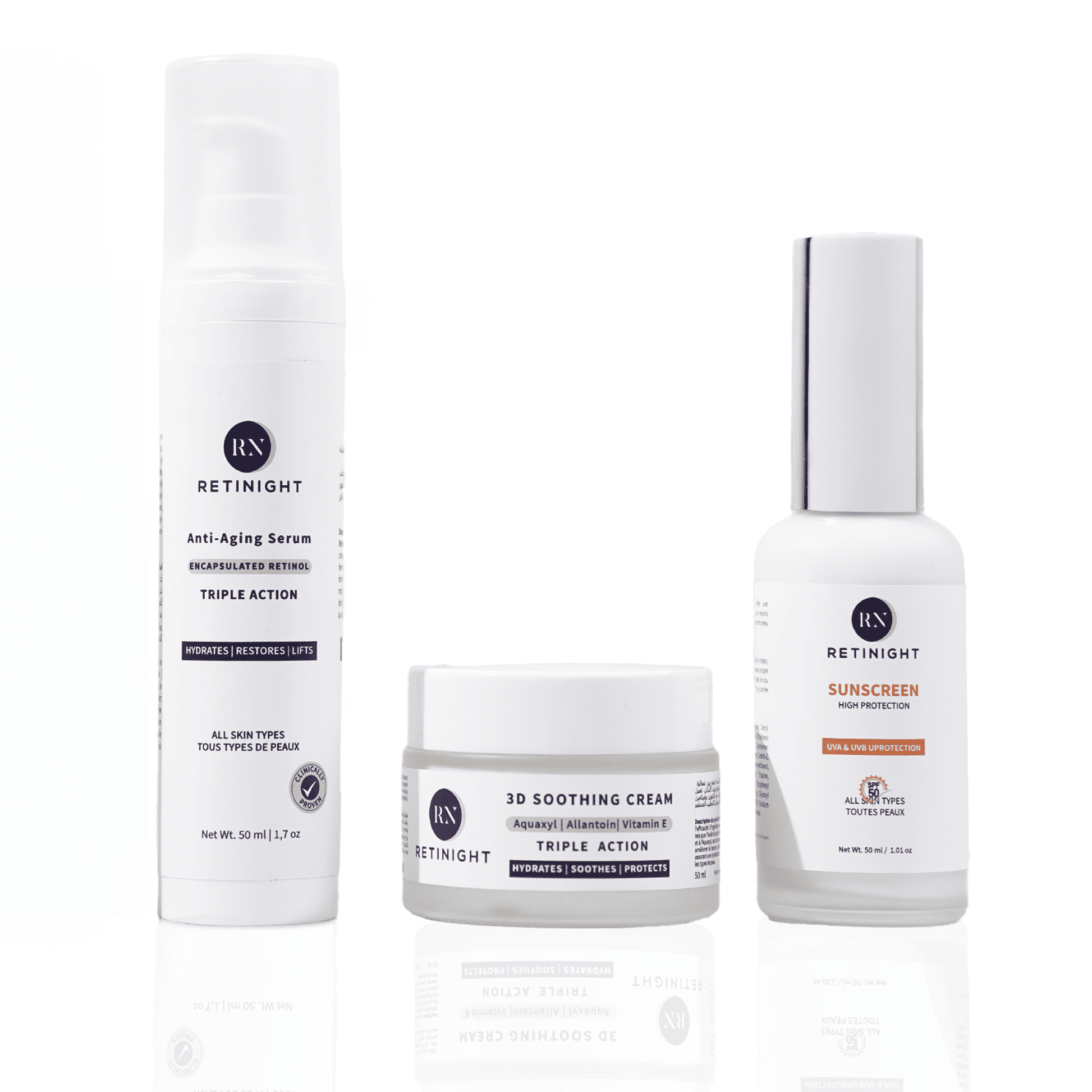 Pack Essentiel Retinight – Sérum Rétinol, Crème Apaisante & Écran Solaire Retinight