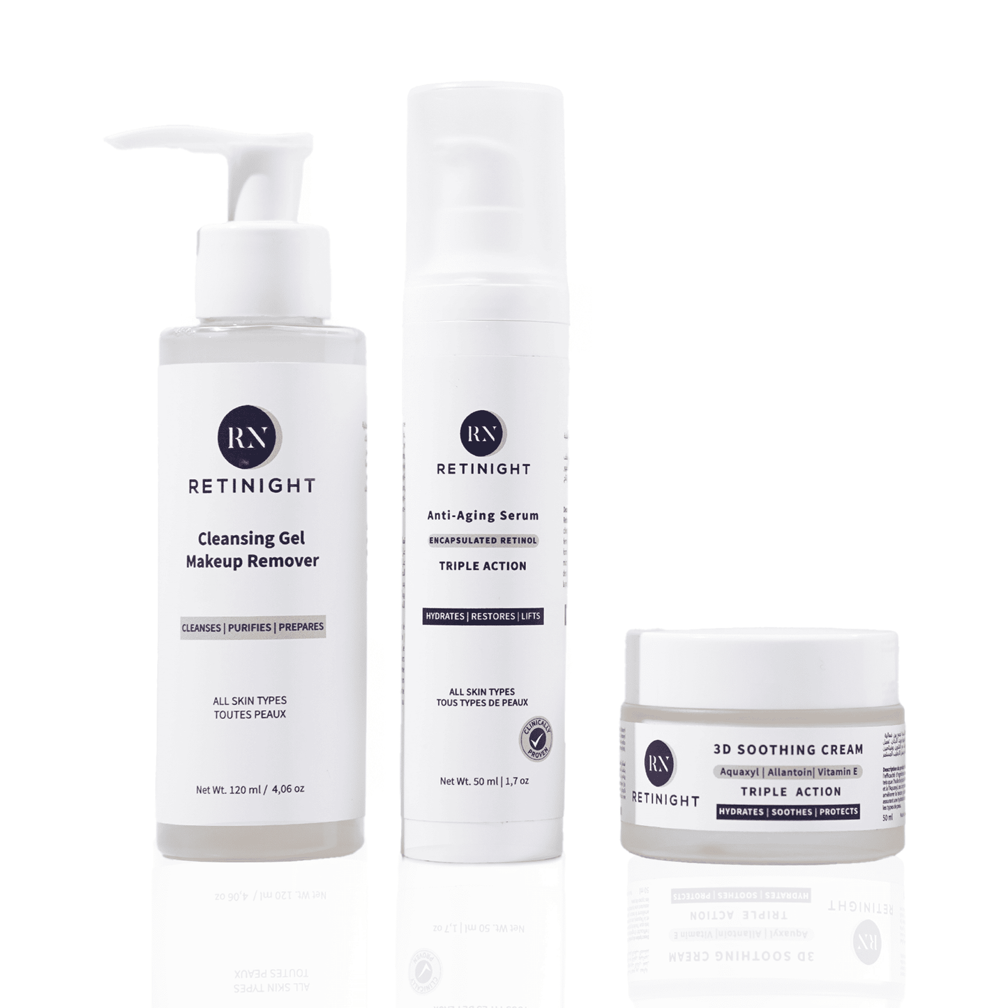 Trio Essentiel – Nettoyant + Sérum + Hydratant Retinight